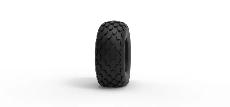Offroad tire 28 deflated Scale 1:25 - Model preview 3