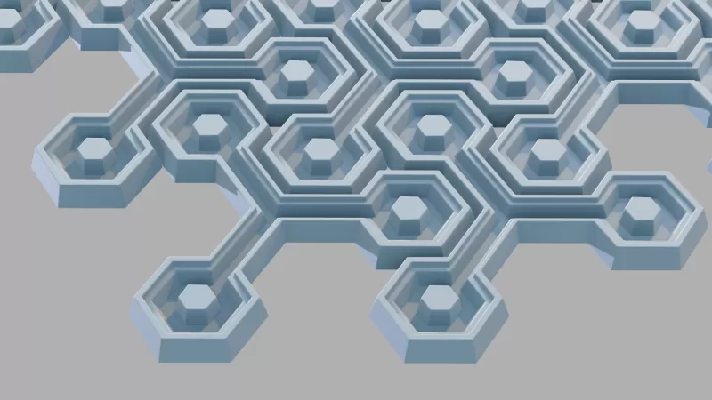 Modular Geometric Wall Panel 18 Decorative 3D Tile - Model preview 2