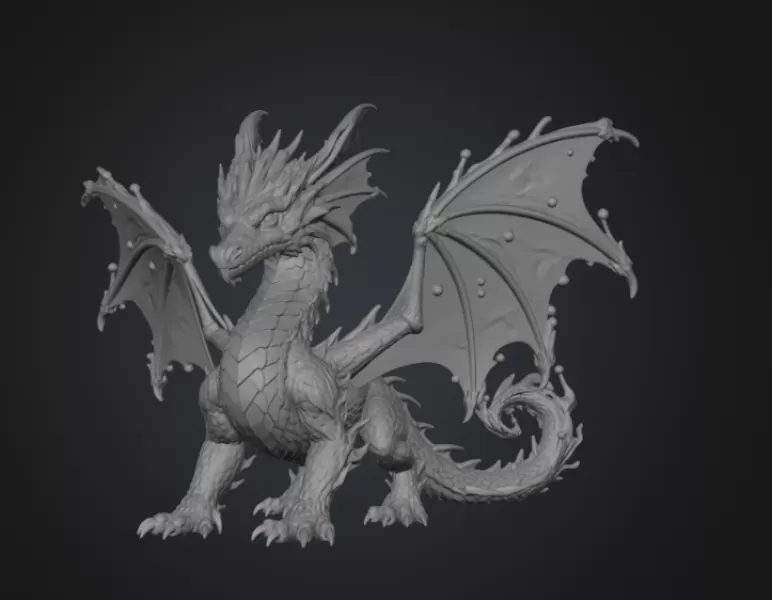 🌊 Frostwave Water Dragon STL File for 3D Print - Model preview 11