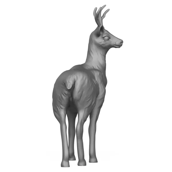 3D Printable Young Deer Animal - Model preview 4