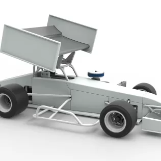 Supermodified front engine Winged race car V4 Scale 1:25 - Model thumbnail 19