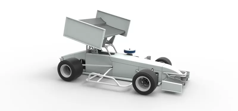Supermodified front engine Winged race car V4 Scale 1:25 - Model preview 19