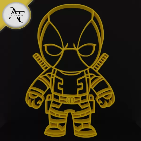 Little Deadpool - Marvel - Silhouette - 2D Wall Art Decor - Model preview 1
