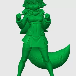 Modelo de chica zorro kemonomimi - Model thumbnail 2