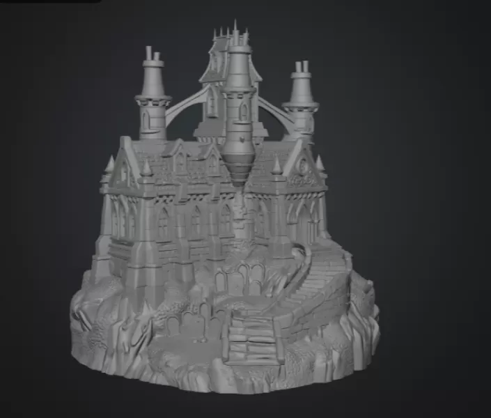 Shadowspire Gothic Manor STL File for 3D Print - Model preview 15
