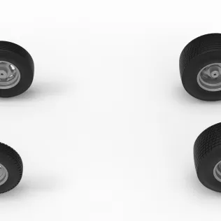 Wheel Set of Dirt Silver Crown Champ car Version 2 Scale 1:25 - Model thumbnail 6