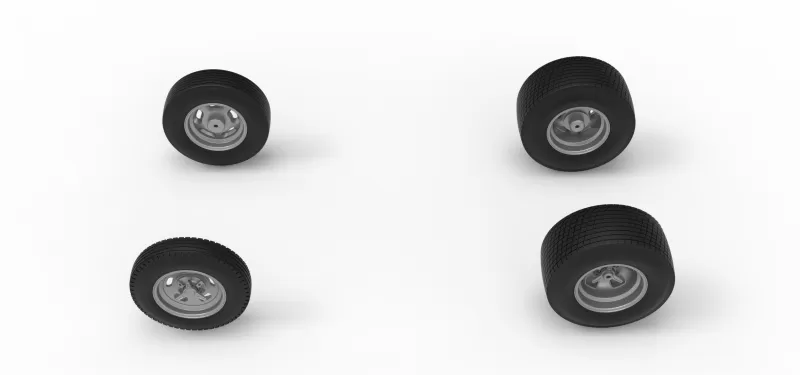 Wheel Set of Dirt Silver Crown Champ car Version 2 Scale 1:25 - Model preview 6