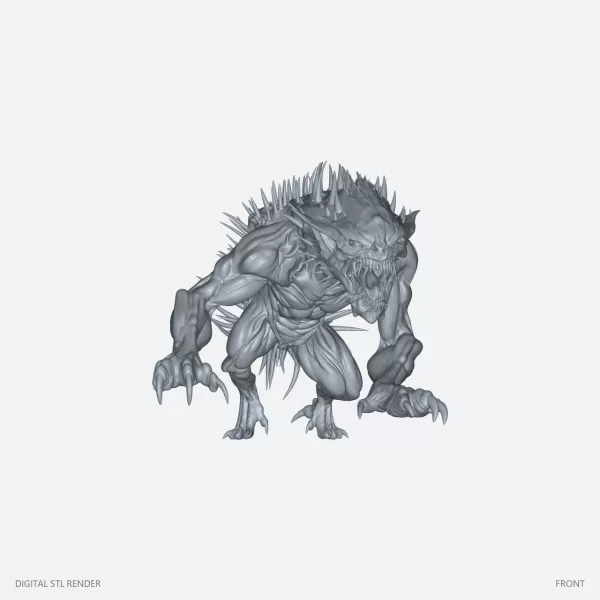 Crawling Werewolf Beast - STL - Model preview 1