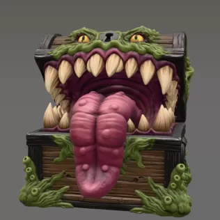 Mimic Treasure Chest Monster STL File for 3D Print - Model thumbnail 4