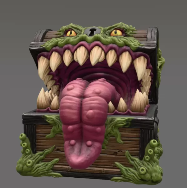Mimic Treasure Chest Monster STL File for 3D Print - Model preview 4
