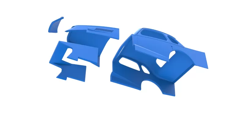 Shell of Vintage Dirt Modified stock car Scale 1:25 - Model preview 16