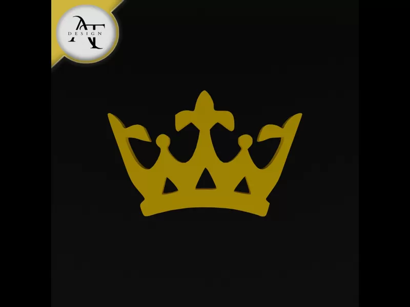 Simple Crown Symbol - 2D Art - Model preview 1