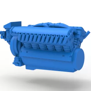 Engine V12 of Vintage Dragster Version 2 Scale 1:25 - Model thumbnail 10