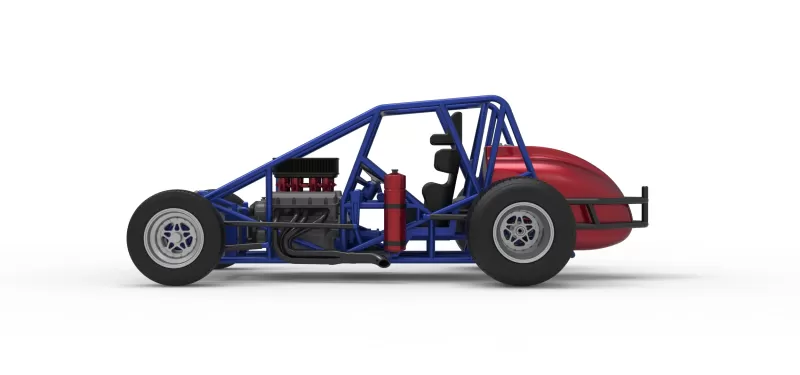 Dirt Silver Crown Car Base Scale 1:25 - Model preview 9