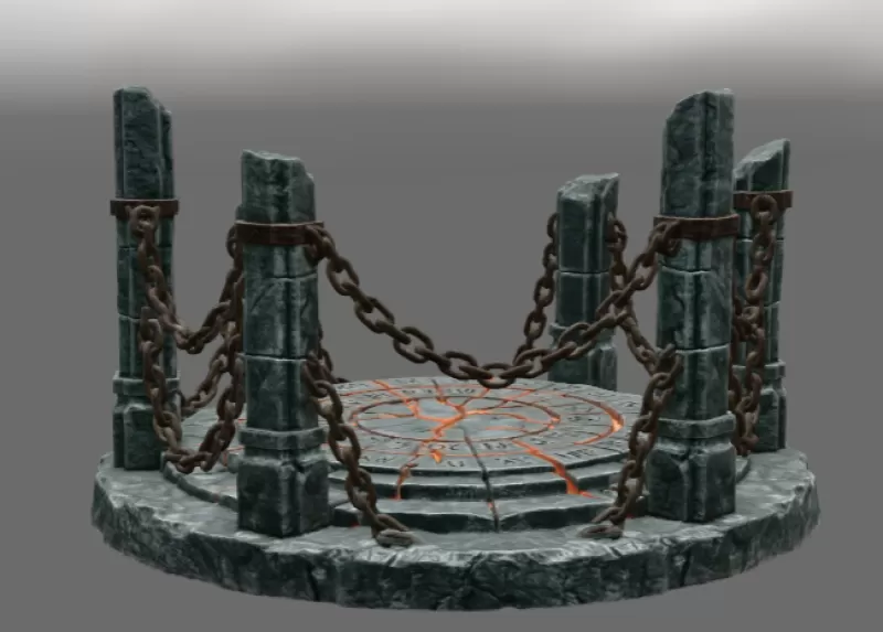 Ancient Chain Portal STL File for 3D Print - Model preview 8