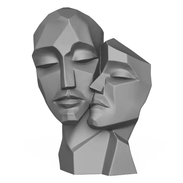 Couple Head Statue 3D Print Model - Model preview 1