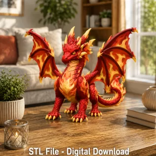 🔥 Inferno Flame Dragon STL File for 3D Print - Model thumbnail 3
