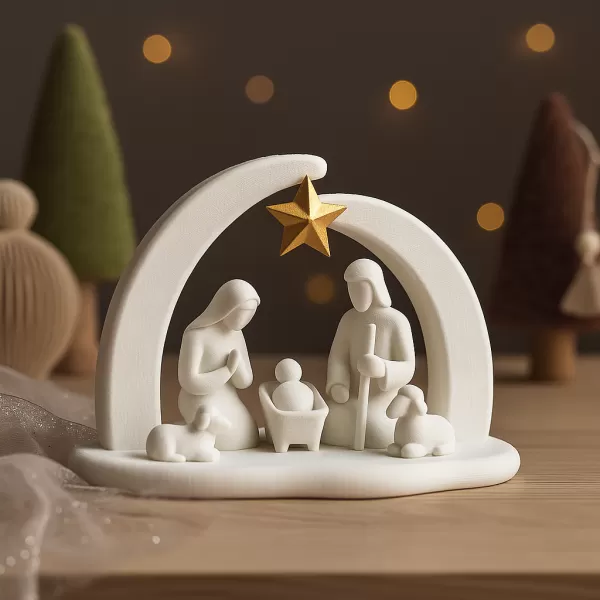 Minimalist Nativity Scene | Holy Family Christmas Decor | Modern - Model preview 6