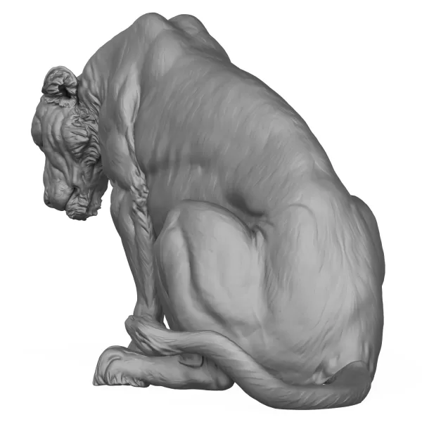 3D Printable Lioness - Model preview 4