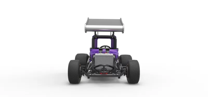 Vintage Winged Supermodified stock car for Dirt Scale 1:25 - Model preview 7