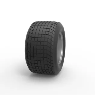 Wheel of Vintage Dirt race car V3 Scale 1:25 - Model thumbnail 3