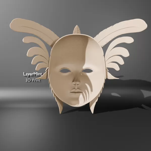 Elegant Fantasy Feather Mask - Model preview 4