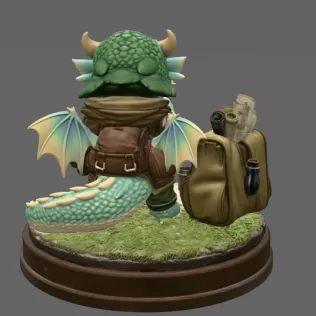 Cute Camera Baby Dragon STL File for 3D Print - Model thumbnail 5