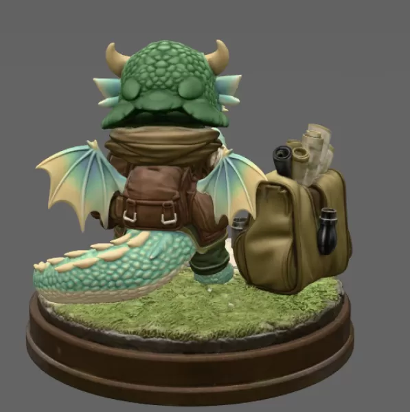Cute Camera Baby Dragon STL File for 3D Print - Model preview 5