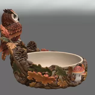 Autumn Owl Bowl Organizer STL File for 3D Print - Model thumbnail 11