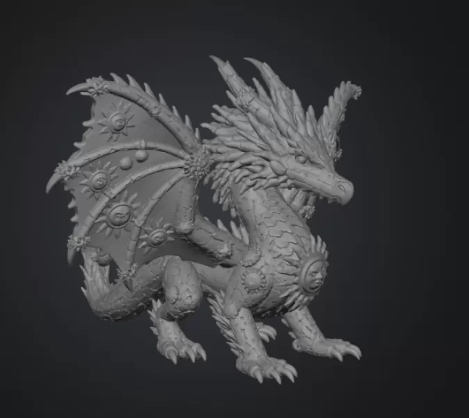 ☀ Sunfire Celestial Dragon STL File for 3D Print - Model preview 13