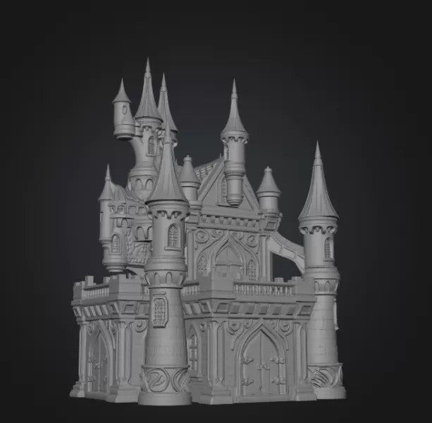 Enchanted Fantasy Castle Miniature STL File for 3D Print - Model preview 9
