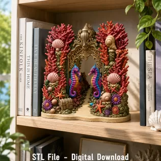 Coral Seahorse Fantasy Gateway STL File for 3D Print - Model thumbnail 4