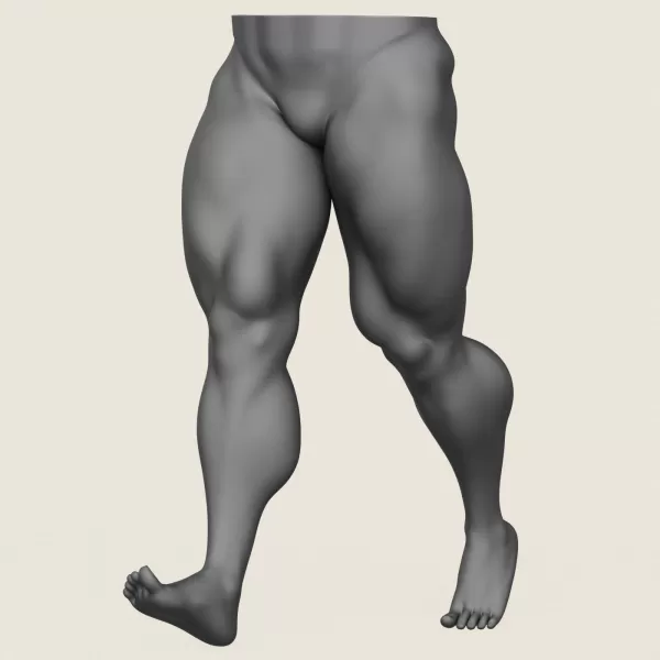 Muscular Man Leg Pose 10 - Model preview 1