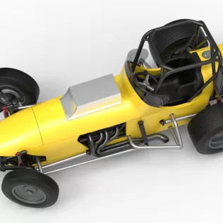 Dirt Silver Crown Champ car while turning Version 2 Scale 1:25 - Model thumbnail 4