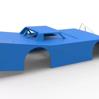 Shell of Vintage Dirt late model Race car Version 4 Scale 1:25 - Model thumbnail 14