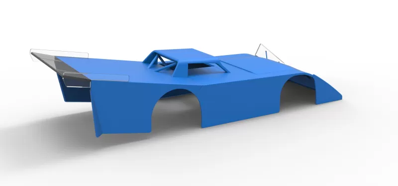 Shell of Vintage Dirt late model Race car Version 4 Scale 1:25 - Model preview 14