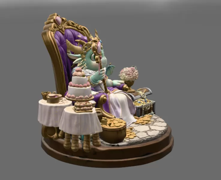 Royal Dragon Queen STL File for 3D Print - Model preview 6