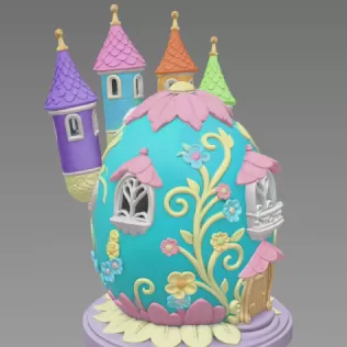 Fantasy Egg Castle House - STL File 3D Printable - Model thumbnail 6