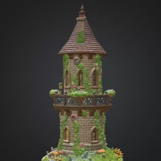 Enchanted Fantasy Tower STL File 3D Printable Fairy Tale Tower - Model thumbnail 4
