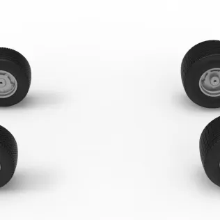 Wheel Set of Vintage Dirt late model Race car Scale 1:25 - Model thumbnail 5