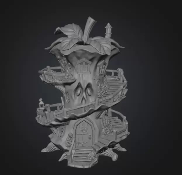 Enchanted Apple Core House STL File for 3D Printing - Model preview 7