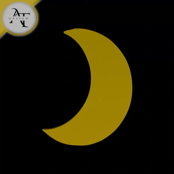 Simple Moon Symbol - 2D Art - Model preview 1