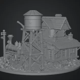 Pinewood Junction Railway Station STL File for 3D Print - Model thumbnail 13