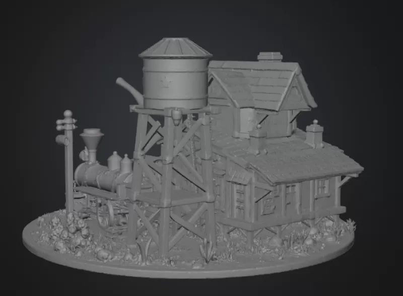 Pinewood Junction Railway Station STL File for 3D Print - Model preview 13