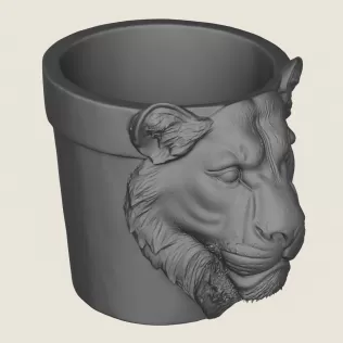 Lioness Head Planter - Model thumbnail 5