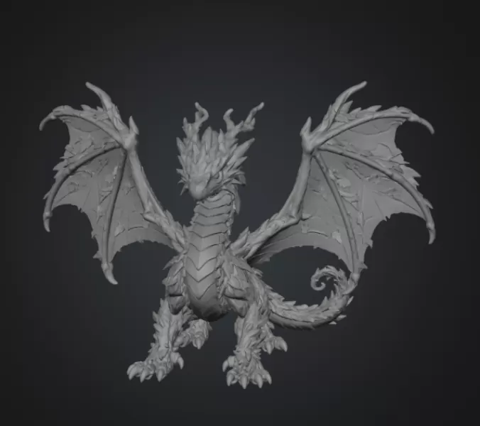 Woodland Guardian Dragon STL File for 3D Print - Model preview 10