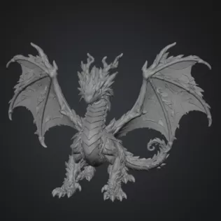 Woodland Guardian Dragon STL File for 3D Print - Model thumbnail 10