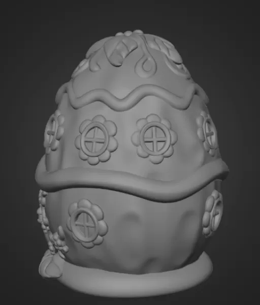 Cute Fantasy Egg House - STL File - Model preview 9
