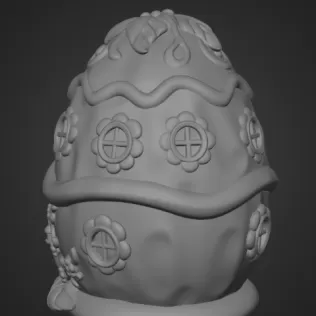 Cute Fantasy Egg House - STL File - Model thumbnail 9