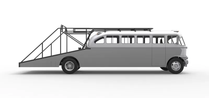 Vintage Transporter truck for Race car Version 8 Scale 1:25 - Model preview 25